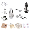 1:12 Mini Dollhouse Miniatures Tableware Cutlery Knife Fork Spoon Knife Chopping Block Dish Shelves Kitchen Food Furniture Toys 1