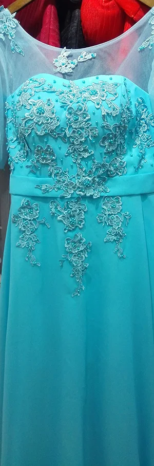 light sky blue Long Chiffon Bridesmaid Dress Gown Floor-Length Formal Bridesmaid Dresses - Color: light sky blue