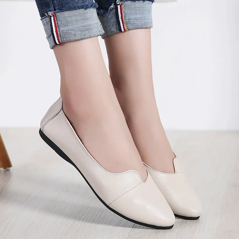 

Spring Summer New Products Shallow Mouth Pointed Flat Versatile Simple WOMEN'S Shoes Lazy Slip-on Rapid Wear off Soft-Sole Shoes