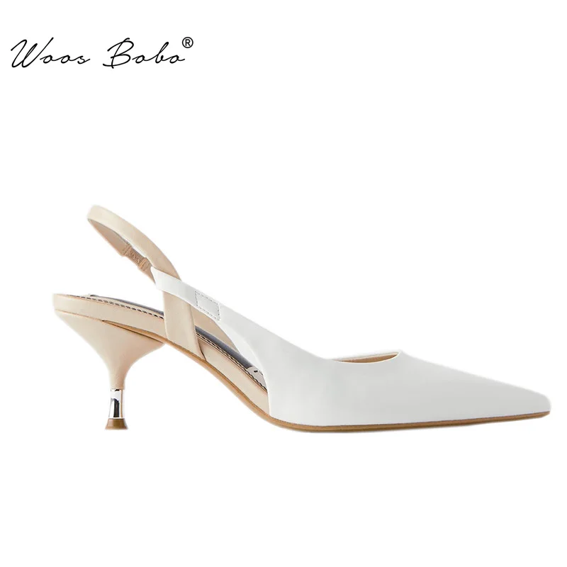 white pointed slingback heels