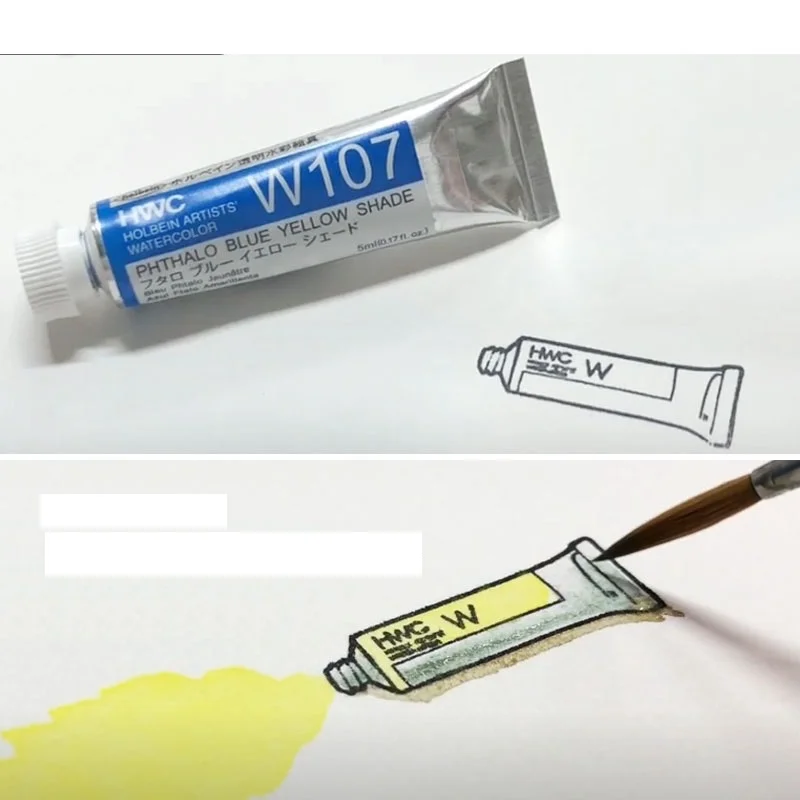 Brand seal hb mg Van Gogh Holbein watercolor paint coloring line draft color card art paint seal
