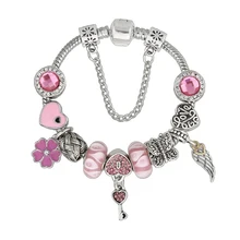 Ювелирные изделия браслеты, браслет из сплава с бусинами, стильные в форме сердца крылья цинковый металлический сплав, кулон, браслет