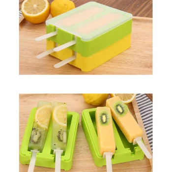 

Wave And Square Silicone Reusable Ice Cream Tray Summer Ice Cream Mold Tool