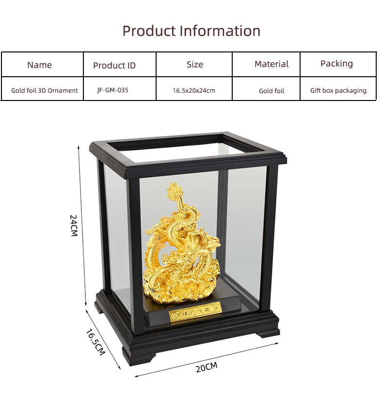 3D Китайский Дракон украшения счастливый Дракон фэн шуй орнамент Золотая фольга ремесленные роскошные подарки настольные ремесла предметы интерьера