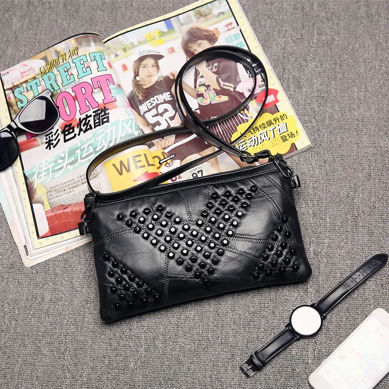 

2019 New Style WOMEN'S Leather Bags Sheepskin Bag Lady Shoulder WOMEN'S Shoulder Bag Bag Square Sling Bag
