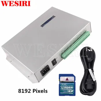 

T-300K T300K SD Card Online VIA PC RGB Full Color LED Pixel Module Controller 8ports 8192 Pixels for WS2811 WS2801 WS2812B