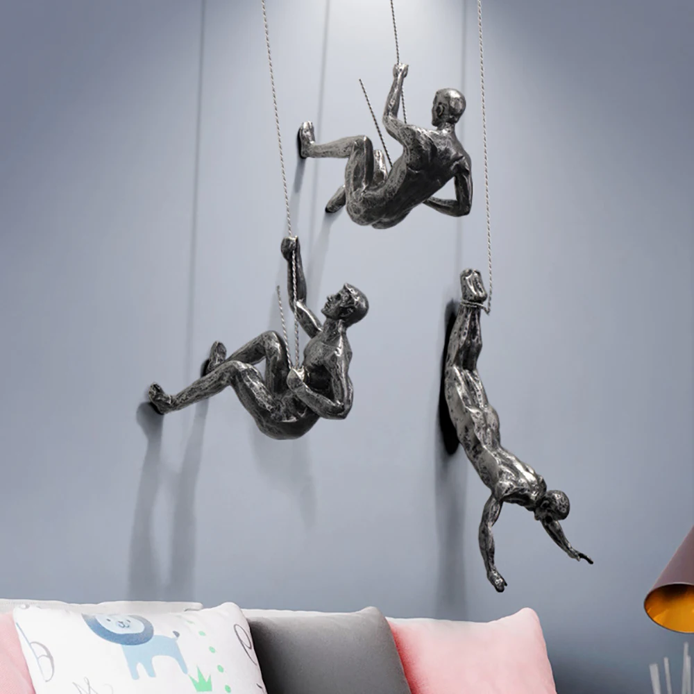 

Modern Simplicity Resin Sculpture Creative Climbing Man Wall Hanging Decoration Sculpture Figures