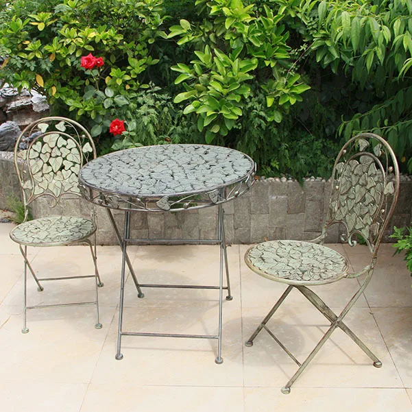 Garden Sets Outdoor Furniture Metal 2 Chairs & 1 Table Sets Foldable Table  Chairs Sets Patio Furniture Salon De Jardin Exterieur - Garden Furniture  Sets - AliExpress