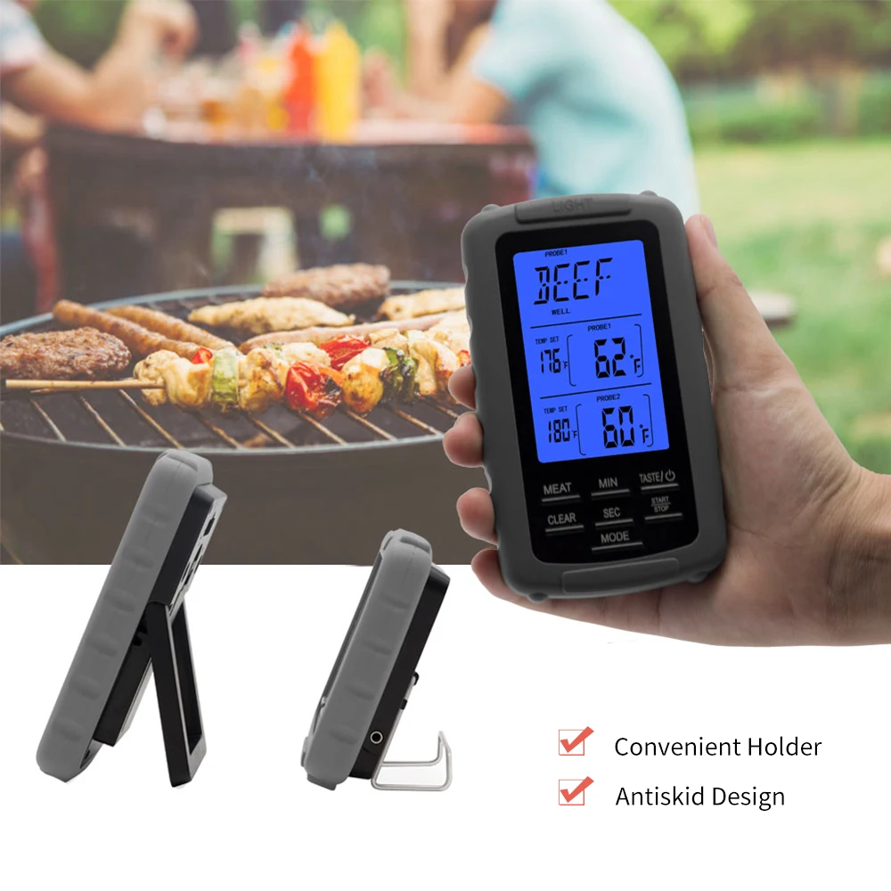 

Hot Wireless Meat Thermometer Food Barbecue Tools BBQ Grill Oven Thermometer Digital Thermometer with Dual Probe