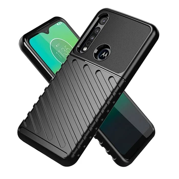 

50pcs/lot For Motorola Moto E6 Play G8 Play Armor Rugged Thunder Series Shockproof TPU Back Case For Motorola Moto One Macro