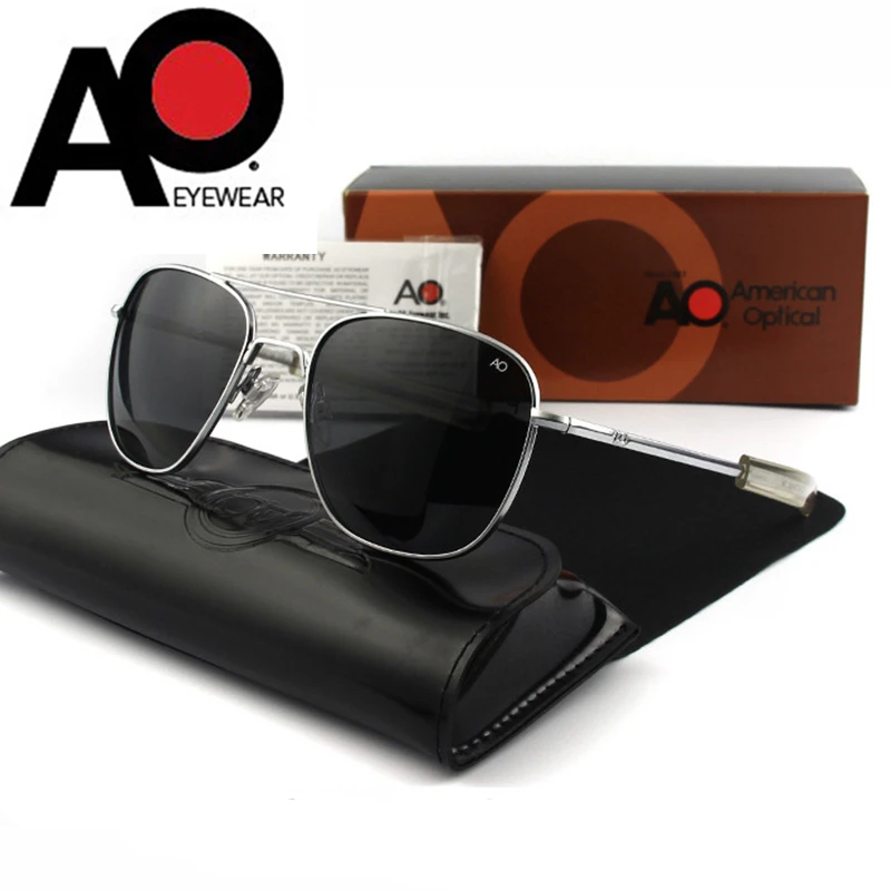 de sol de piloto para hombre, lentes vidrio templado de alta calidad, diseñador de marca ópticas militares del ejército americano|De los hombres gafas de sol| - AliExpress