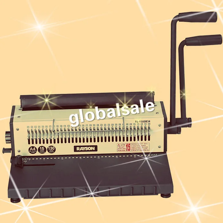 TD-1500B34, ручная машина для переплета проволоки, А4, дырокол для переплета, 34 отверстия, металлическая спиральная проволочная катушка, машина для переплета