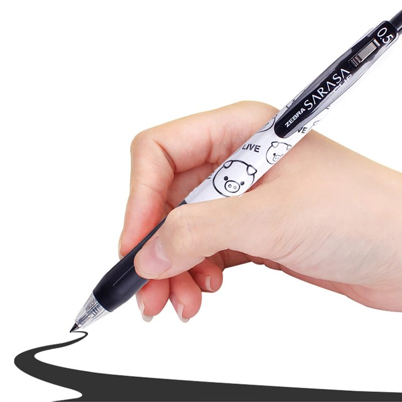 Zebra Sarasa JJ15BBT Милая гелевая ручка со Свинкой, 2 шт., ограниченная серия, для студентов, черный сердечник, винтажные цветные офисные гладкие ручки, карандаши, Канцтовары 0,5 мм
