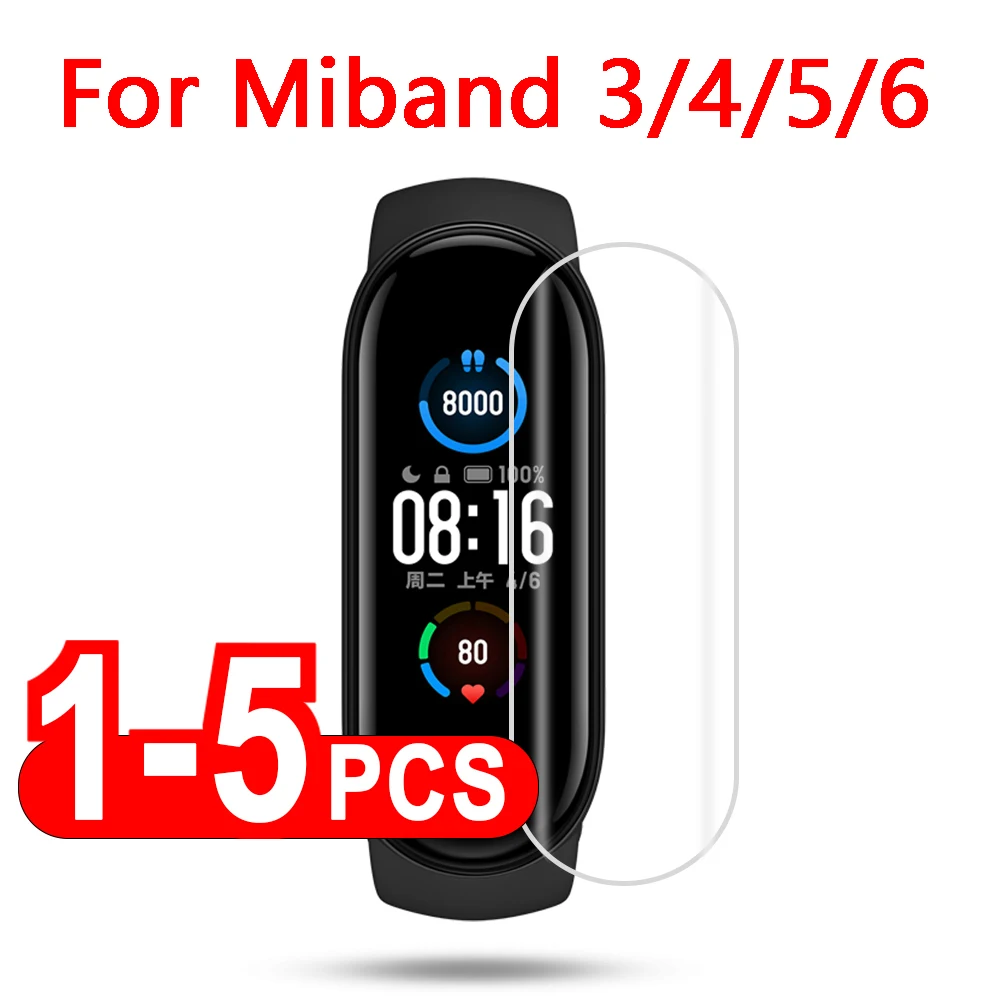 1/3/5pcs TPU Hydrogel Protective Film For Xiaomi Mi Band 6 5 4 3 screen protector Soft Film Covering Full Screen For Mi band 6 5