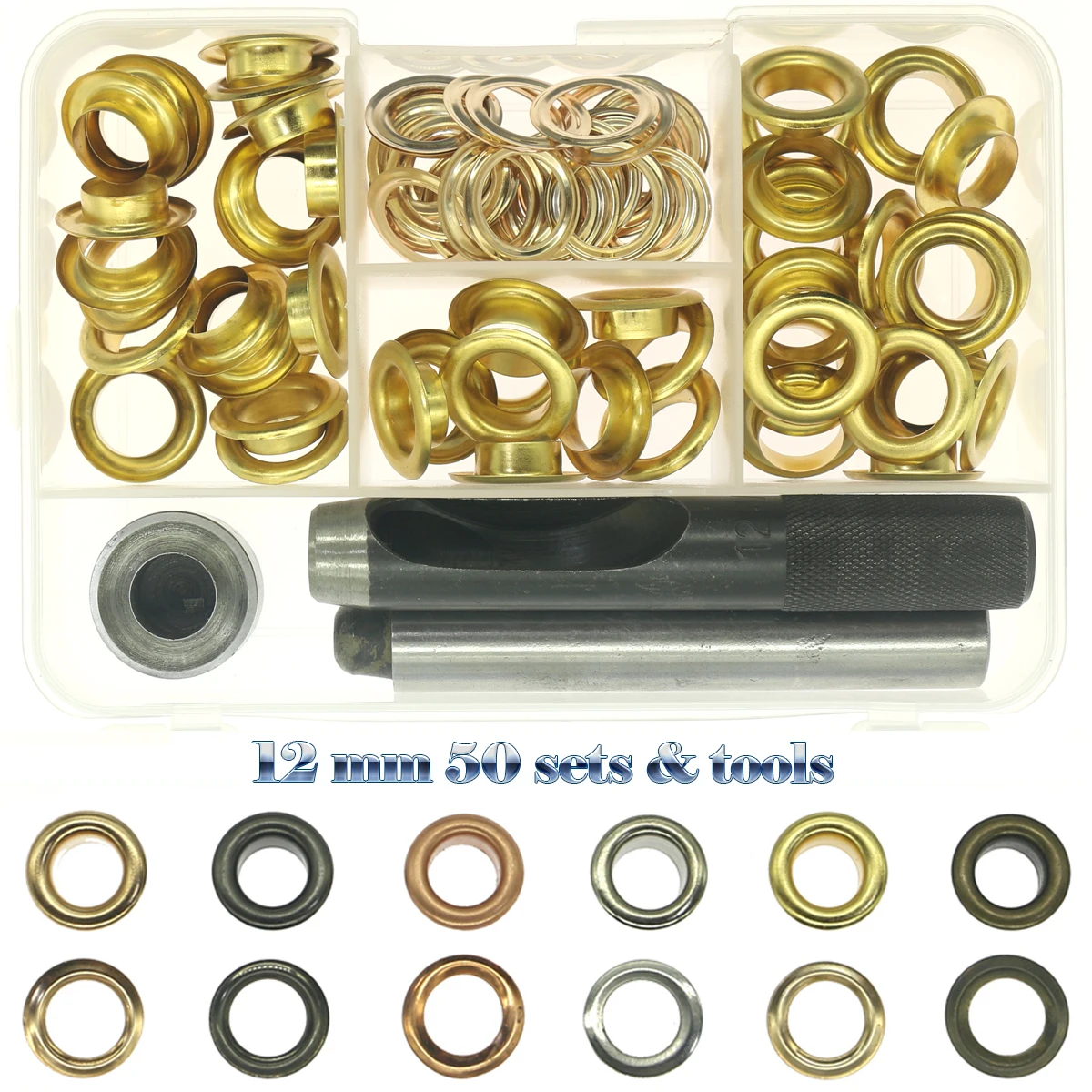 12 mm internal diameter 50 sets eyelets & Drilling and installation kit
