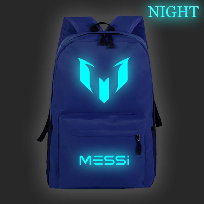 Высококачественный Светящийся рюкзак Messi для мальчиков и девочек модные сумки с