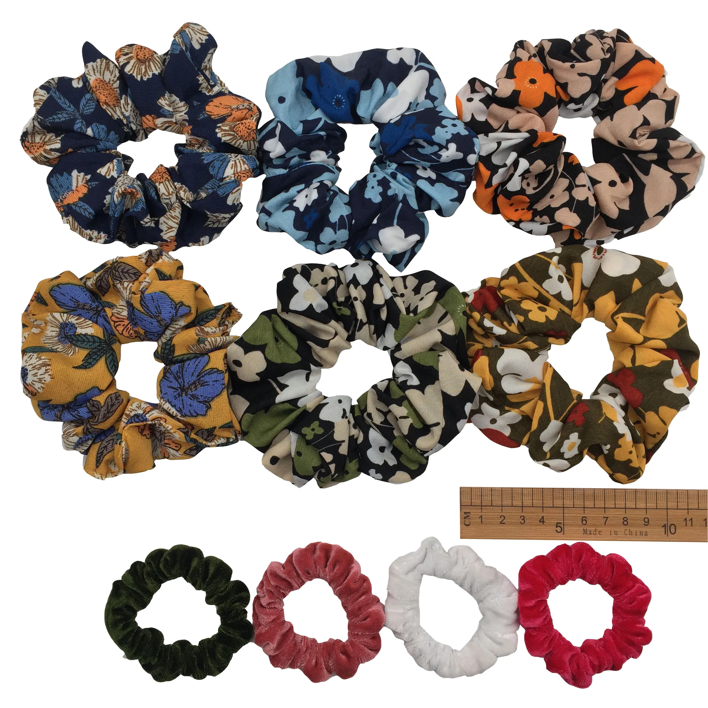 PJ006-10PCS 10 шт./партия мягкий шифон бархат резинка для волос хвостик цветочный сцепление петля держатель эластичные волосы группа связей аксессуары leopard - Цвет: PJ006-10PCS