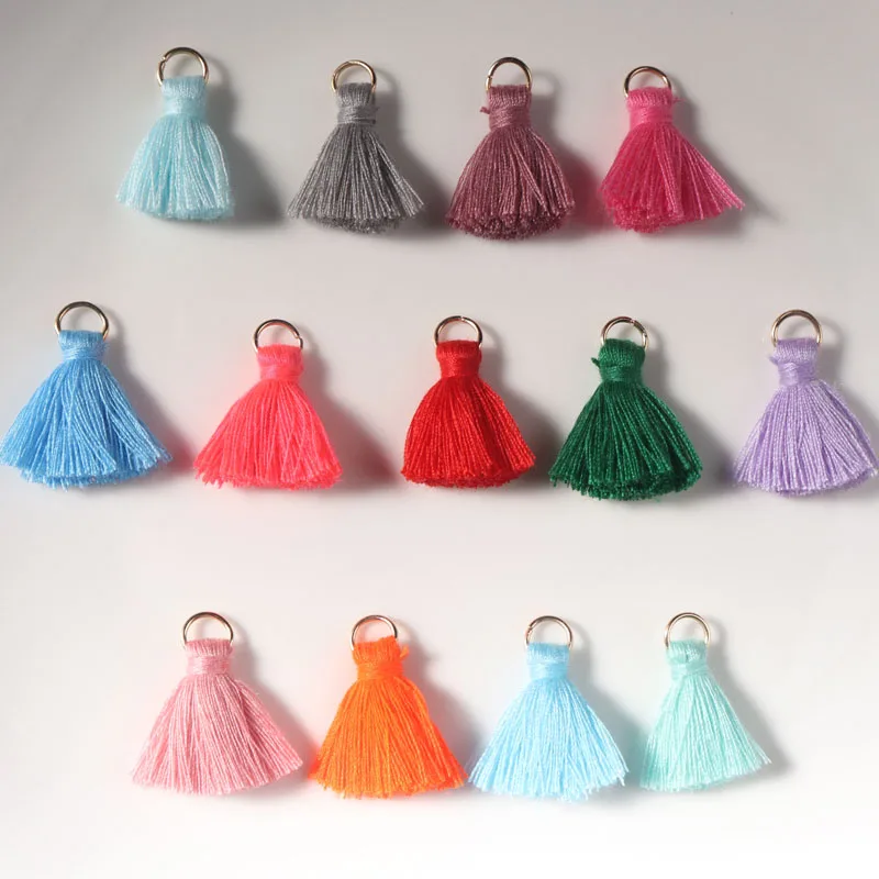 

12 шт./лот 2 см маленькие хлопковые кисточки с кисточками для ювелирных изделий в стиле бохо принадлежности для изготовления браслетов ожерелий фурнитура и компоненты Материал