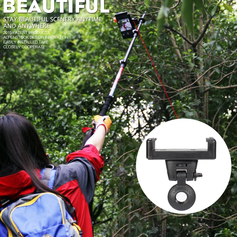 

Phone Mount Holder Bracket Adapter Clip Extension Pole Phone Clip Trekking Pole Phone Camera Clamp Bluetooth Remote Shutter Clip