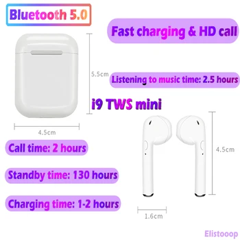 

i9S TWS Mini Wireless Earphones Bluetooth Headset Bass Headphones Bluetooth 5.0 Stereo Sports Earbuds with Mic For Smart Phone