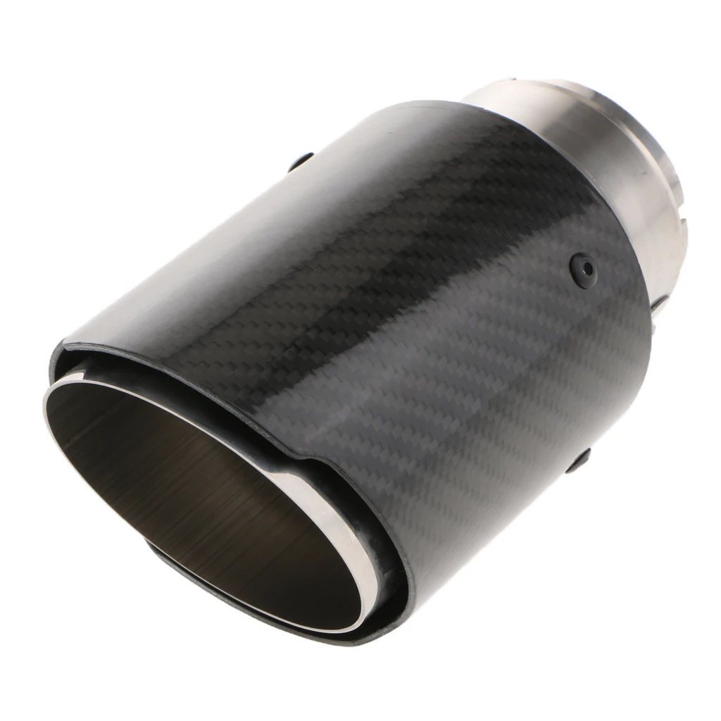 1PC 63mm Carbon Fiber Exhaust Pipe Trim Car Tip Tail Muffler Throat Black For Universal Auto Styling | Автомобили и мотоциклы