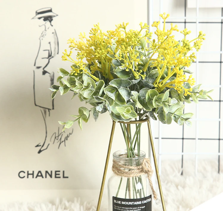 JAROWN Matching Flowers Eucalyptus Fake Fruit Artificial Plant Wedding DIY Bouquet Holding Flower Home Flower Arrangement Decoration (9)