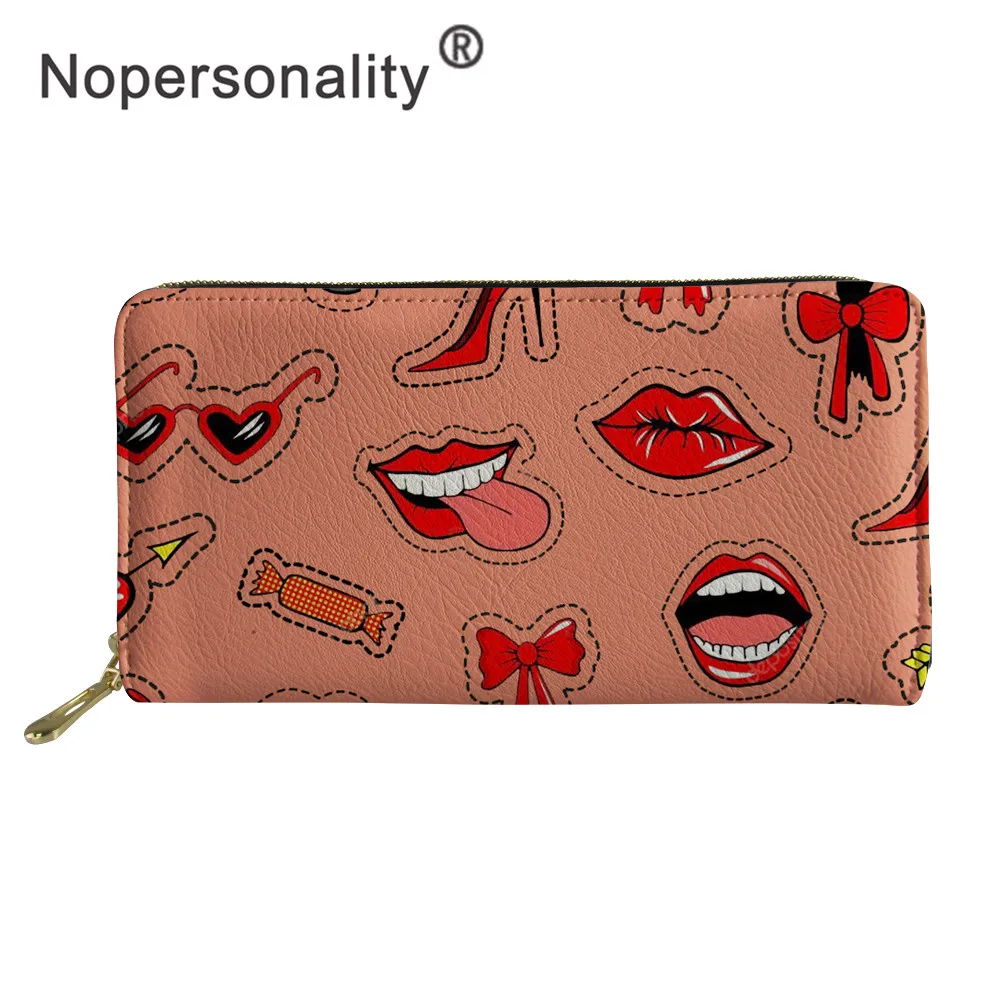 Nopersonality, модные женские кошельки, Lisptick, с принтом в виде губ, многофункциональные кошельки на молнии, кожаная сумка для денег, клатч для девушек - Цвет: YY2193Z21
