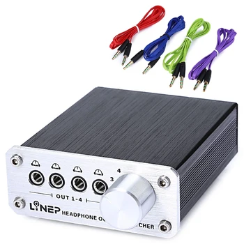 

Mini 4-channel 3.5mm Audio Switcher Box Passive AUX Selector Headphone Splitter