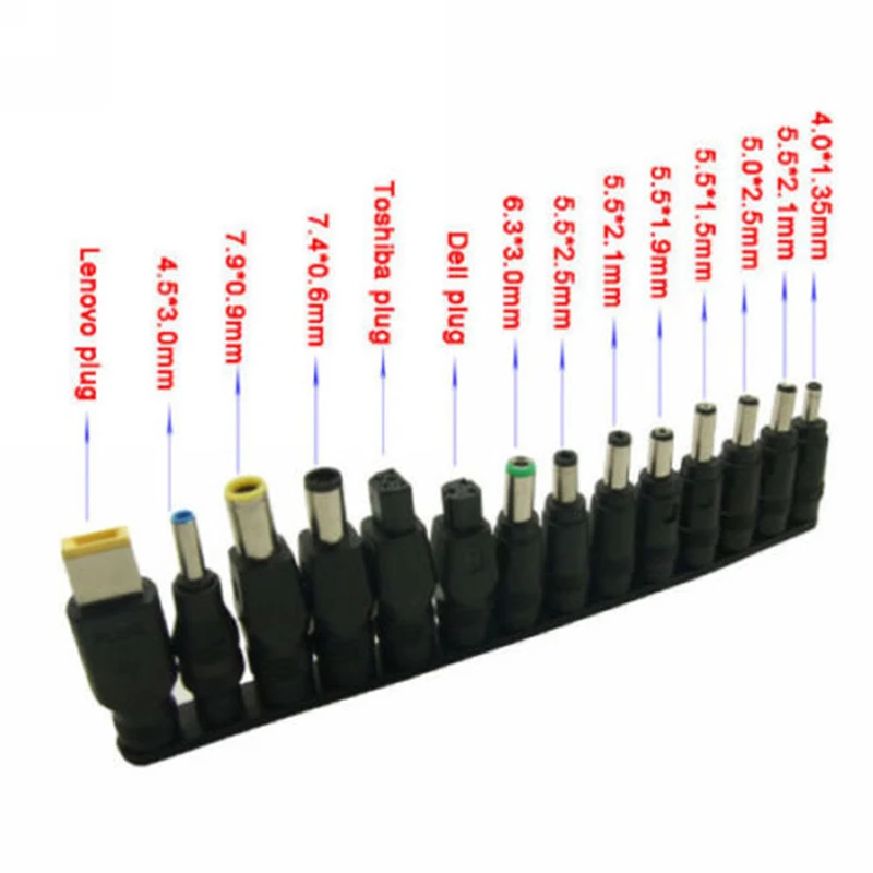 34pcs Set 5.5x2.1mm Universal Laptop DC Power Supply Adapter Connector Plug Multi-Type Female Plugs Computer Cables Connectors