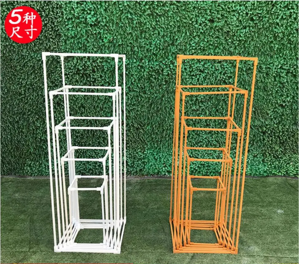 Прямоугольный блок из кованого железа Рамка свадебная АРКА дорога ведущий Вечеринка дня рождения событие Декоративные искусственные цветы фон стенд