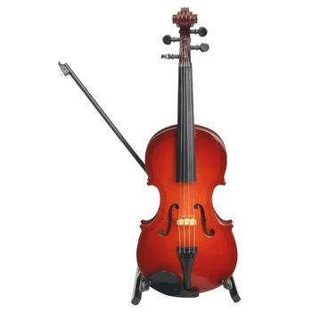 

Miniature Violin Model Replica with Stand and Case Dollhouse Accessories Mini Musical Instrument Ornaments Christmas Gifts 12cm