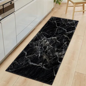 

Marbling Home Non Slip Kitchen Wear Resistant Washable Floor Mat Carpet Living Room Entrance Rug Practical Decorative Rectangle