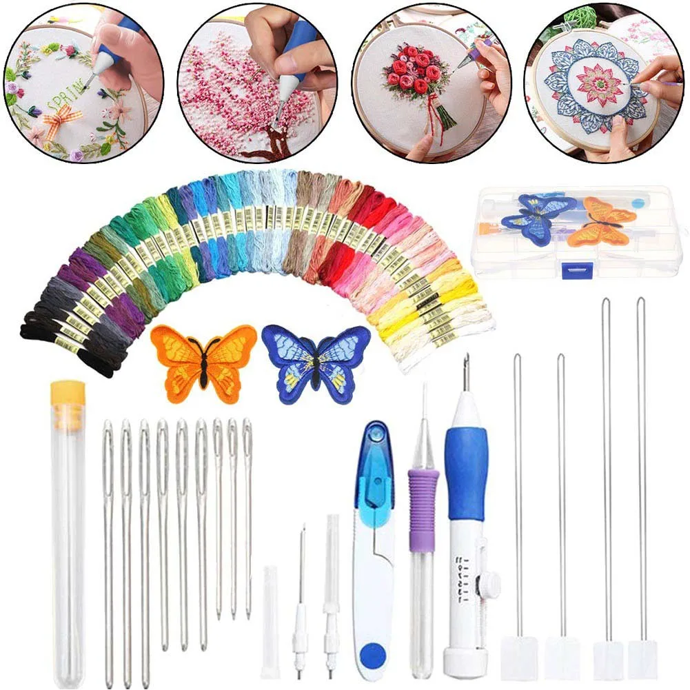 Stickerei Pen Punch Nadel Set Kit Craft Tools Themen für DIY Sewing Tools