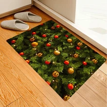 LANGRIA, Рождественский Декор, колокольчики, растения, узор, коврик для ванной, нескользящий коврик