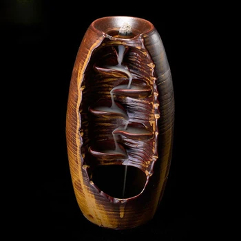 

Mountain River Handicraft Incense Burner Holder Backflow Ceramic Burne Censer Incense Cones Ceramic Waterfall Incense Holder