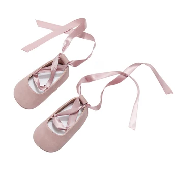 Scarpe da principessa per bambina per bambini Scarpe da bambina carine tinta unita con suola morbida Scarpe da ballo da passeggio con nastro per la primavera estate 1