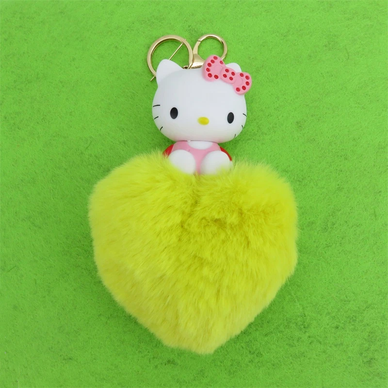 Симпатичный помпон pom с плюшевой цепочкой для ключей kawaii cat Маленькая подвеска женская сумка креативный брелок подарок на день Святого Валентина на день рождения