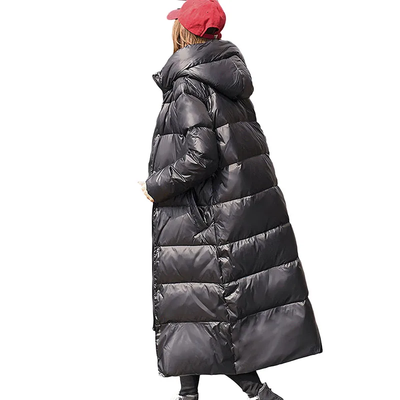 Koop 90% Witte Eendendons Jas 2019 Vrouwen Winter Jas Lange Dikke Jas voor Vrouwen Hooded Parka Warm Vrouwelijke Kleding waterdicht