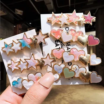 

Popular Women Acetate Round Star Alloy Hair Clip Headwear Hair Ornament Hairpins Styling Tools Barrettes Hair Accessorie