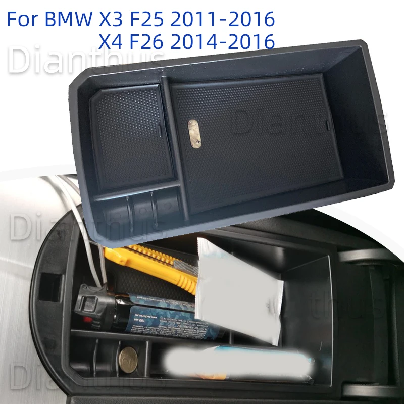 For BMW X3 F25 2011-2016 X4 F26 2014-2016 Car Center Console Armrest Storage Box Interior Organizer Tray ABS Accessories 2015 20 |