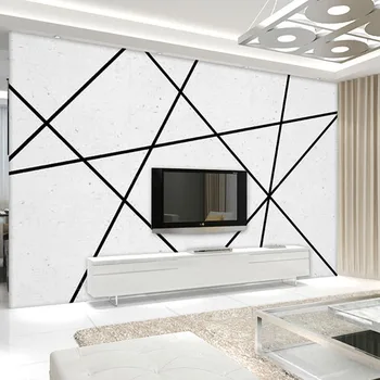 

Custom 3D Photo Wallpaper For Bedroom Walls 3D White Abstract Geometric Lines Living Room TV Background Wall Mural Wall Covering