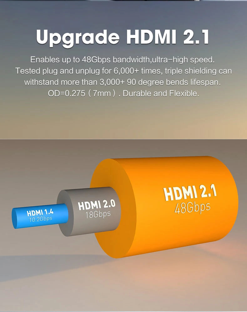 MOSHOU HDMI кабели 2,1 8K 60Hz 4K 120Hz 48 Гбит/с Полоса пропускания ARC видео 1 м шнур для усилителя ТВ мультимедийный интерфейс высокой четкости MOSHOU HDMI кабели 2,1 8K 60Hz 4K 120Hz 48 Гбит/с Полоса пропускания ARC видео 1 м шнур для усилителя ТВ мультимедийный интерфейс высокой четкости