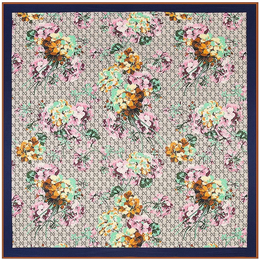 

2020 new spring summer scraf letter Geranium women's twill square scarf print scraf 130cm * 130cm hijab D651
