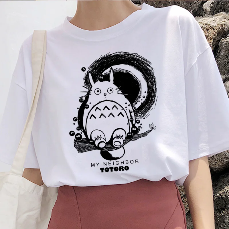 90s Харадзюку Тоторо Унесенные призраками студия Ghibli femme Футболка японская женская ulzzang футболка аниме Хаяо Миядзаки женская футболка