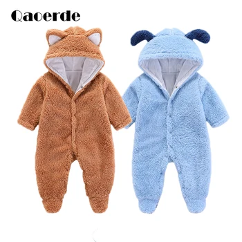 

2020 New Newborn Rompers Autumn Winter outerdoor Baby girl clothes cartoon soft thicken Boys snow wear jacket Baby cotton Coat