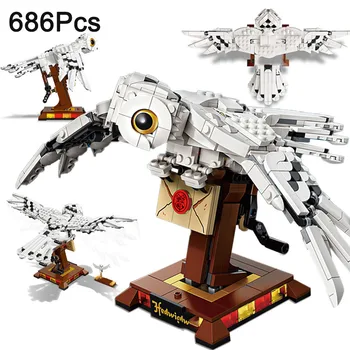 

686+Pcs Technic Magic World Hedwig Building Blocks City Wizarding World Enchanter Owl Animal Figures Bricks Toys For Children
