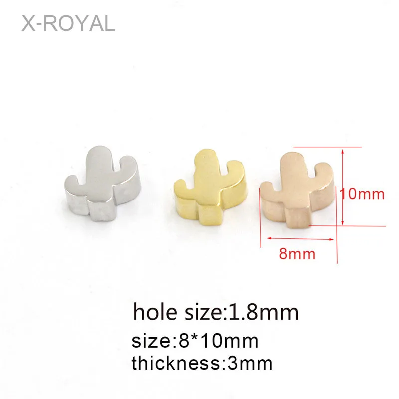 8x10mm Cactus X-ROYAL 10 шт./лот 15 видов стилей DIY ювелирных изделий свободные бусины в форме сердца с подвеской в форме "Облака для ключей в виде скрипичного ключа животных Луна бусинки в форме космических кораблей - Цвет: 8x10mm Cactus