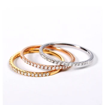 

Mini Compact Plated Silver Women Classic Rings Prong Setting AAA Cubic Zircon Wedding Engagement Diamond 3 Color Fine Jewelry