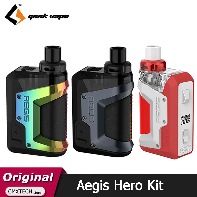 Geekvape Aegis-Kit de vapeo modelo Hero Pod, vapeador de vapeo con batería de 1200mAh, 45W, Buck Boost, 4ml, Cartucho pod para cigarrillo electrónico MTL DT