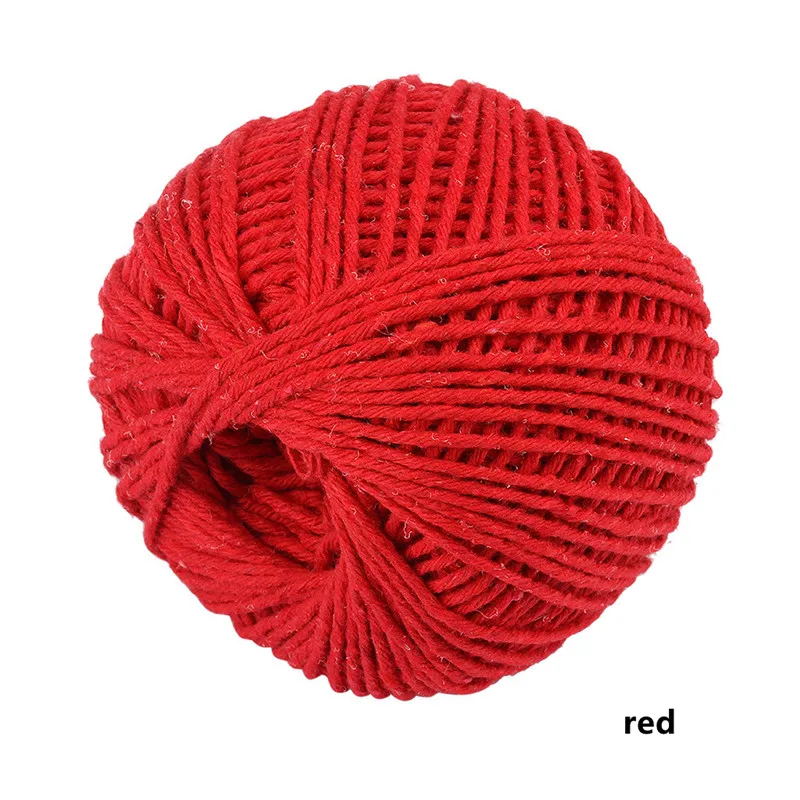 100 м 1 рулон 1,5 мм двухцветная хлопковая веревка Сделай Сам ручной работы Плетение шнуры для аксессуаров Mason Jar Decors подарки упаковка тег шнур - Цвет: 09 red